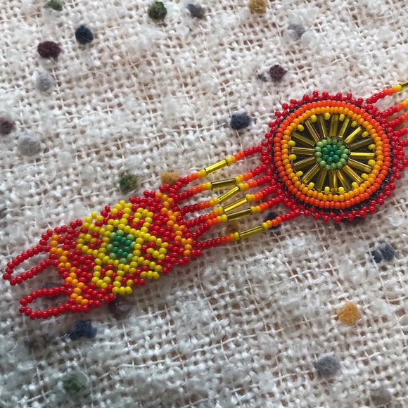 Handmade Woven Beaded Bracelet - Picture 4 of 12